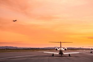 airport at sunset