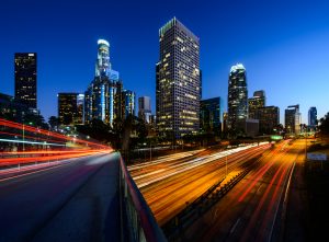 Los Angeles night highway