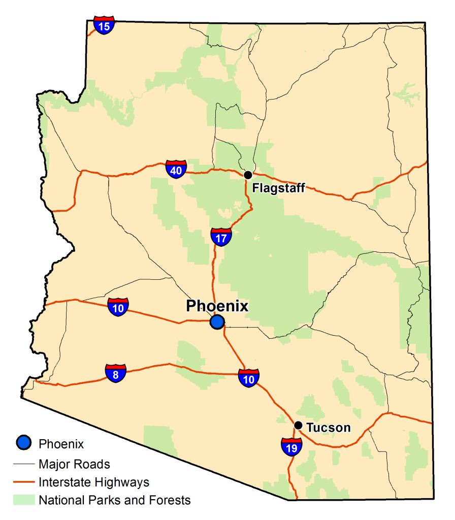 Arizona trucking map