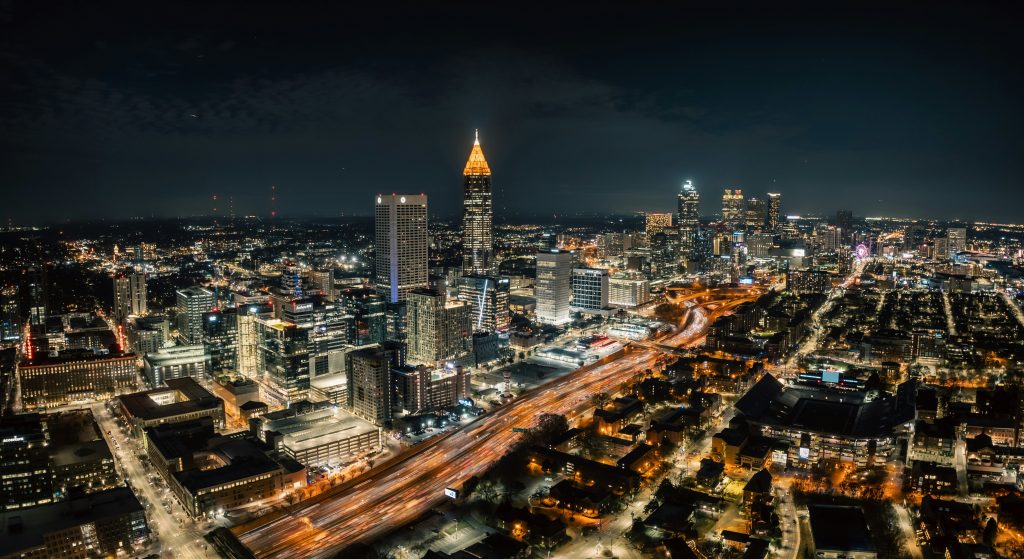 Atlanta skyline at night