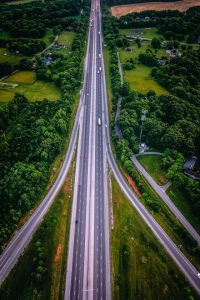 Interstate highway in Kentucky aerial view