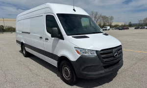White sprinter van